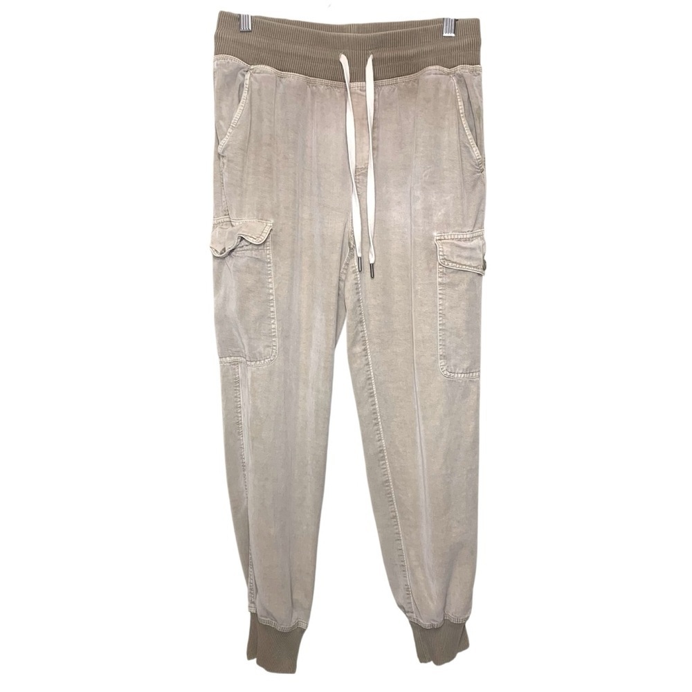Aerie Tan Cargo Hi Rise Joggers Sz S Flowy Lyocell Pull On Pants Boho Minimalist